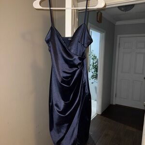 Windsor Navy Satin Mini Dress